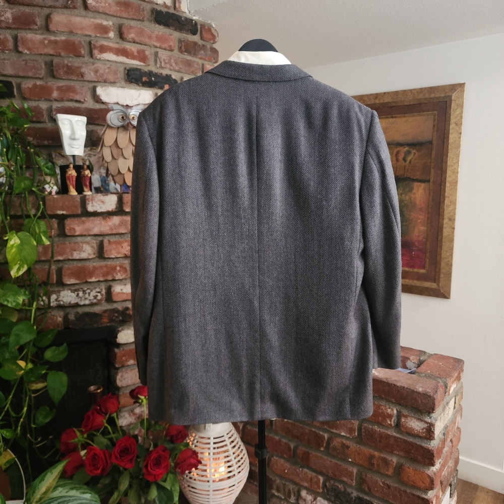 Oscar de la Renta Men’s Charcoal Wool Blazer Sport Coat 46R - Picture 4 of 7